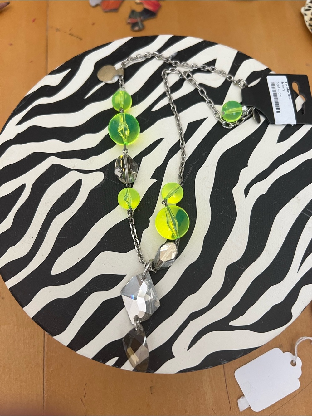 Tarina Tarantino Neon Lime Bead & Crystal Pendant Necklace
